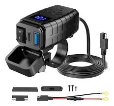 CARGADOR PARA CELULAR MOTO PUERTO USB Y TIPO C BASE A TIMON CARGA RAPIDA