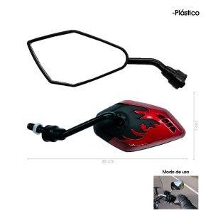 RETROVISOR LLAMAS ROJAS CON CONTRAPESO 1 PAR