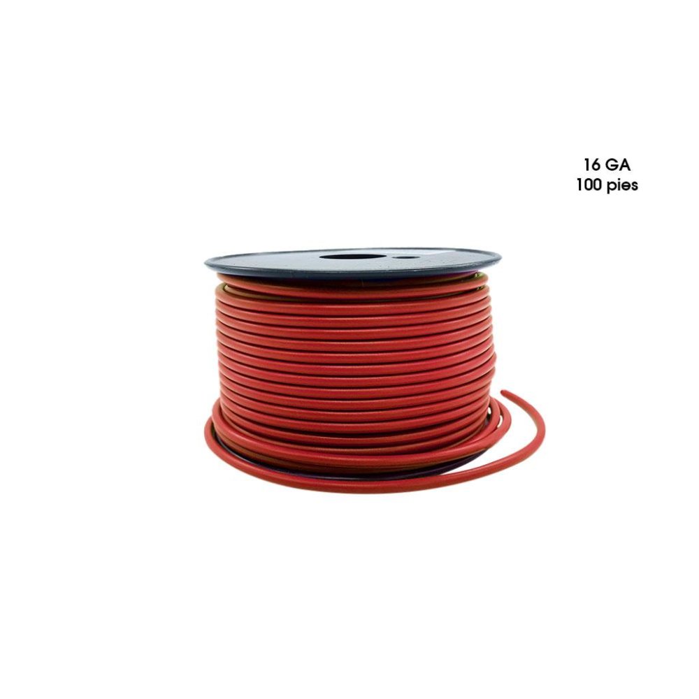 ROLLO DE CABLE NO.16 COLOR ROJO DE 100 PIES