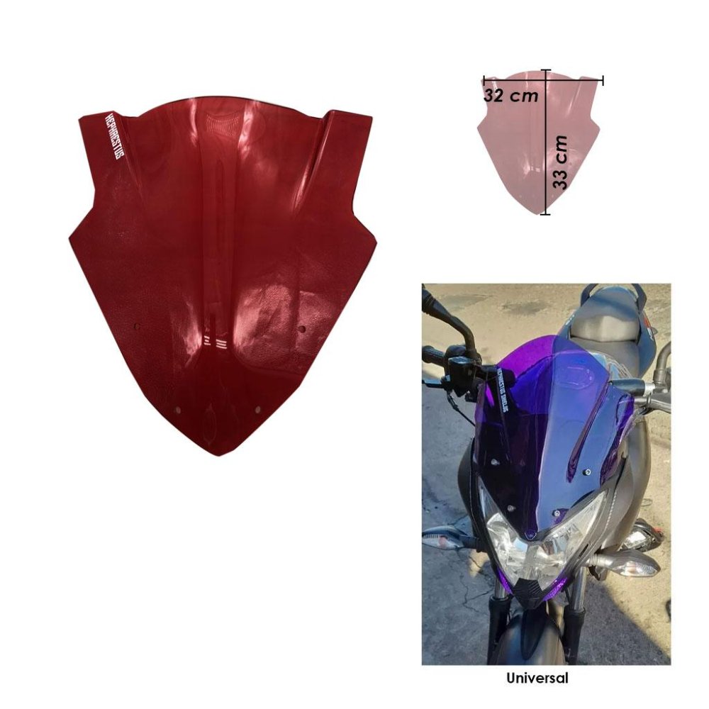 SHIELD PARA MOTO PULSAR NS 200 Y 160 XL ACRILICO ROJO  DISEÑO KAWA PREMIUN