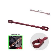 BARRA ESTABILIZADORA  PARA TIMON DE MOTO COLOR ROJO