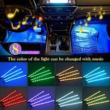 KIT DE LUCES AUDIORITMICAS INTERIOR DE VEHICULO APLICAION AL TELEFONO