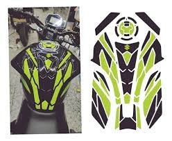 STIKER PARA TANQUE DE MOTO TIPO GEL SUZUKI GIXXER NEGRO Y AMARILLO