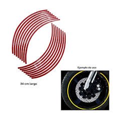 KIT DE STIKER DECORATIVO PARA ARO DE MOTO COLOR ROJO 16 PIEZAS