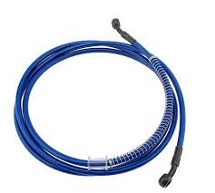 MANGUERA AZUL BLINDADA PARA FRENO DELANTERO 120CM SIN RESORTE