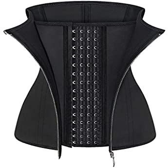 Faja Cinturilla con Cremallera y Broches - Negro