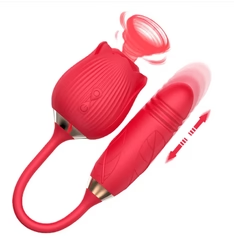 ROSA DOBLE ESTIMULACION SUCCION Y VIBRACION