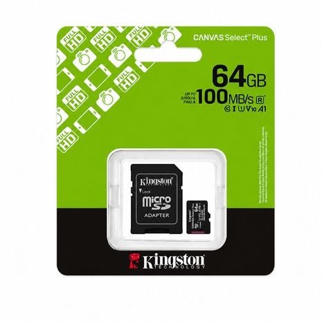 MEMORIA MICRO SDHC 64GB 100MB/S C10+ADP KINSGTON (SDCS3/64GB)