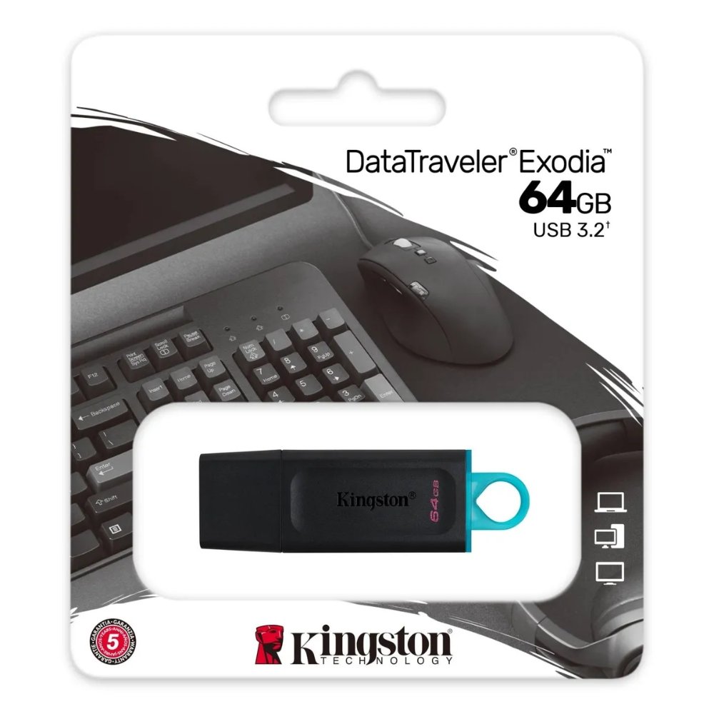 MEMORIA USB 64GB DTX 3.2 NEGRO KINGSTON (DTX/64GB)