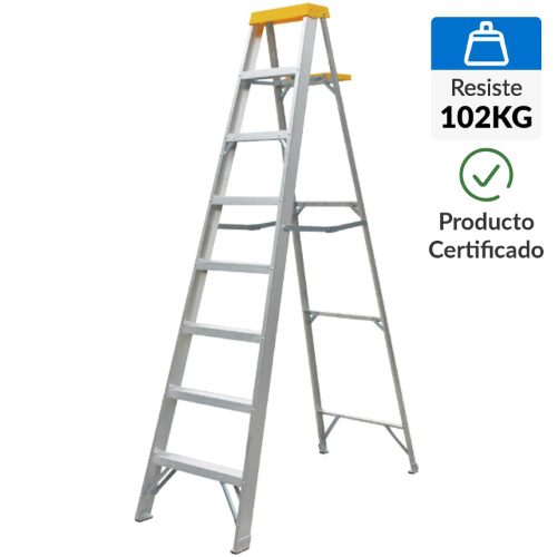 Escalera De tijera Aluminio 2.49 m 7 Peldaños BAUKER