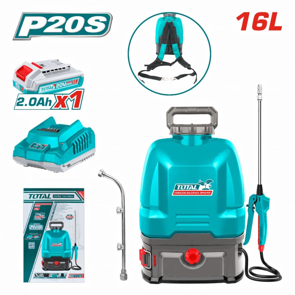 Mochila Fumigadora 16L 20v Con Batería Y Cargador- TOTAL