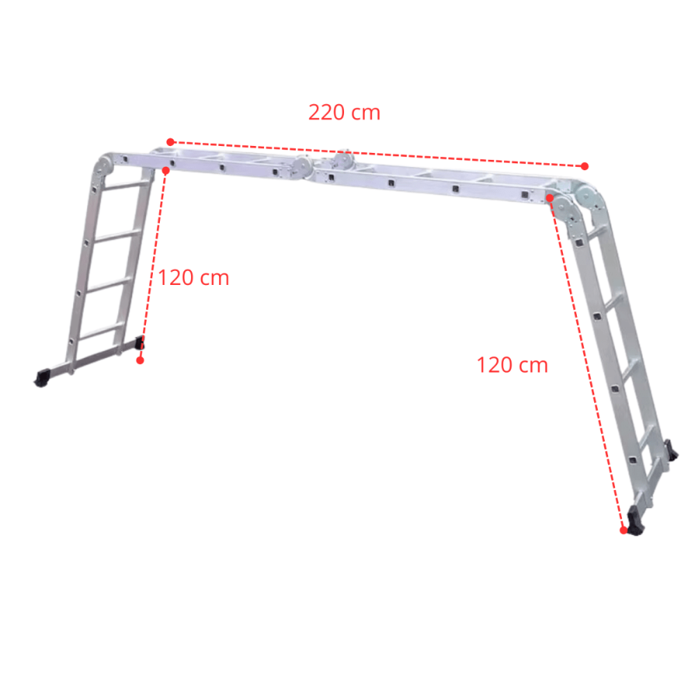 Escalera multiposicion 16 peldaños soporta 150 Kg