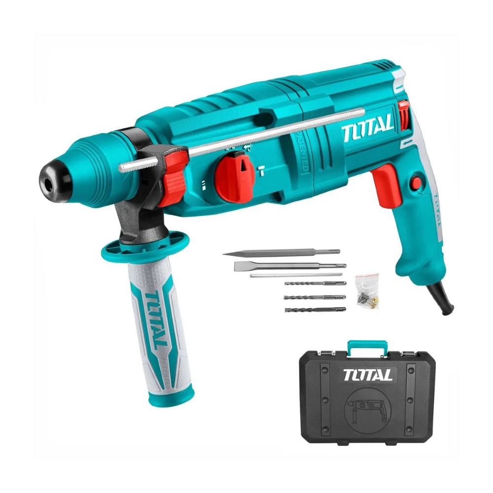 TALADRO ROTOMARTILLO SDS PLUS 800W BROCAS CINCELES TOTAL