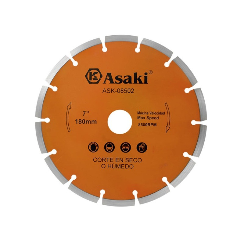 Disco Diamantado 7" (180 mm) para Concreto Asaki
