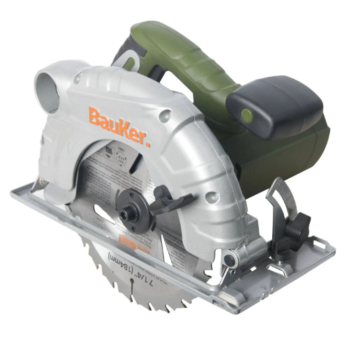 Sierra Circular Eléctrica Bauker 7 1/4" 1500W + 1 Hoja de Sierra
