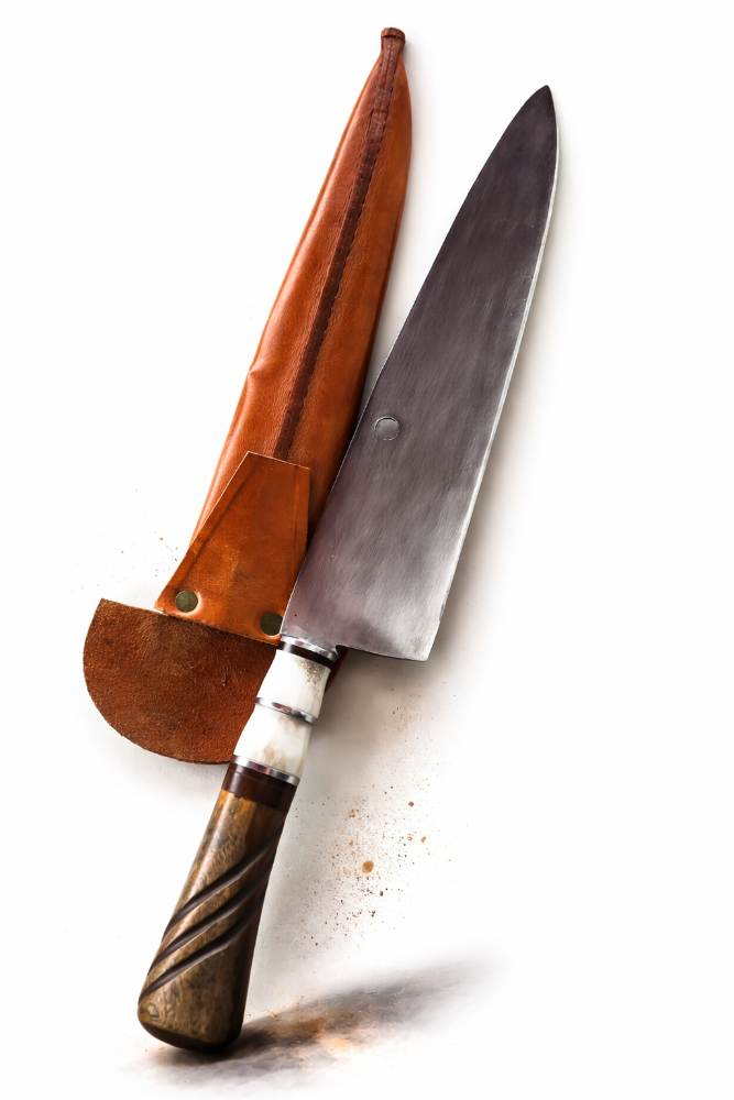 cuchillo hoja acero con agujero