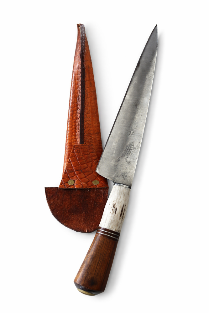 cuchillo hoja acero recto