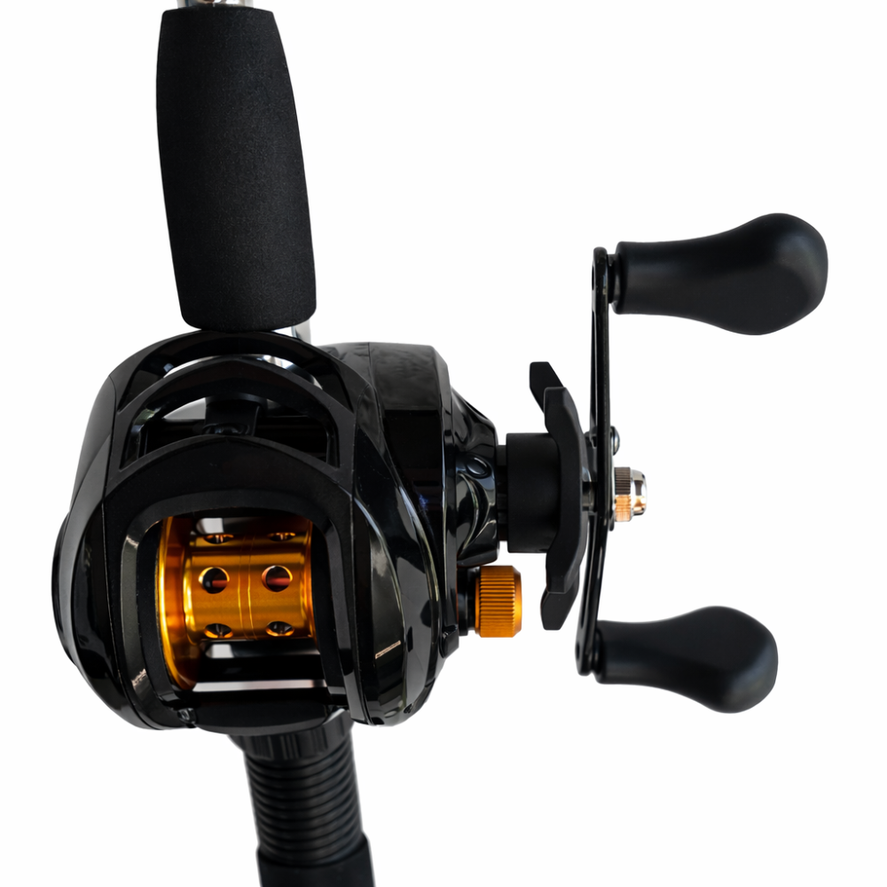 Reel huevito *Concept  Negro/Dorado*  izquierdo