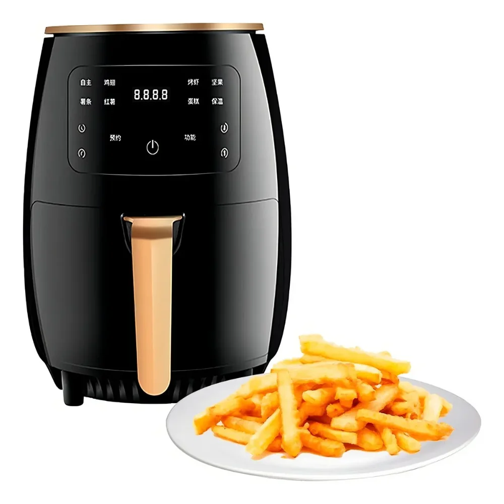 Freidora Aire Airfryer Digital 6 Litros Sin Aceite Color Negro