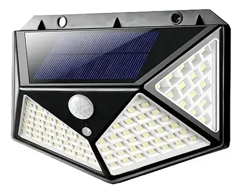 Lámpara Solar De Pared, 100 Led, Baliza Solar Para Jardín