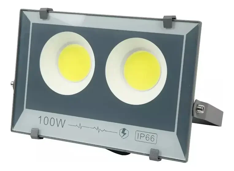 Foco Led Plano Reflector Multiled 100w Exterior Carcasa Gris Luz Blanca IP66 Marca Betensh