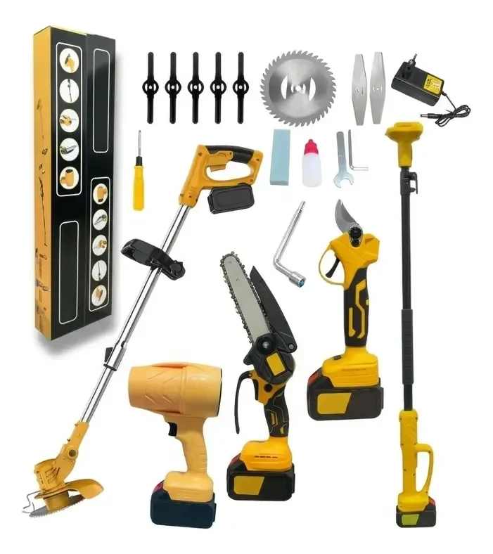 Set De Herramientas Jardín 5 En 1 Inalámbrico Tasbel + 2 Bat