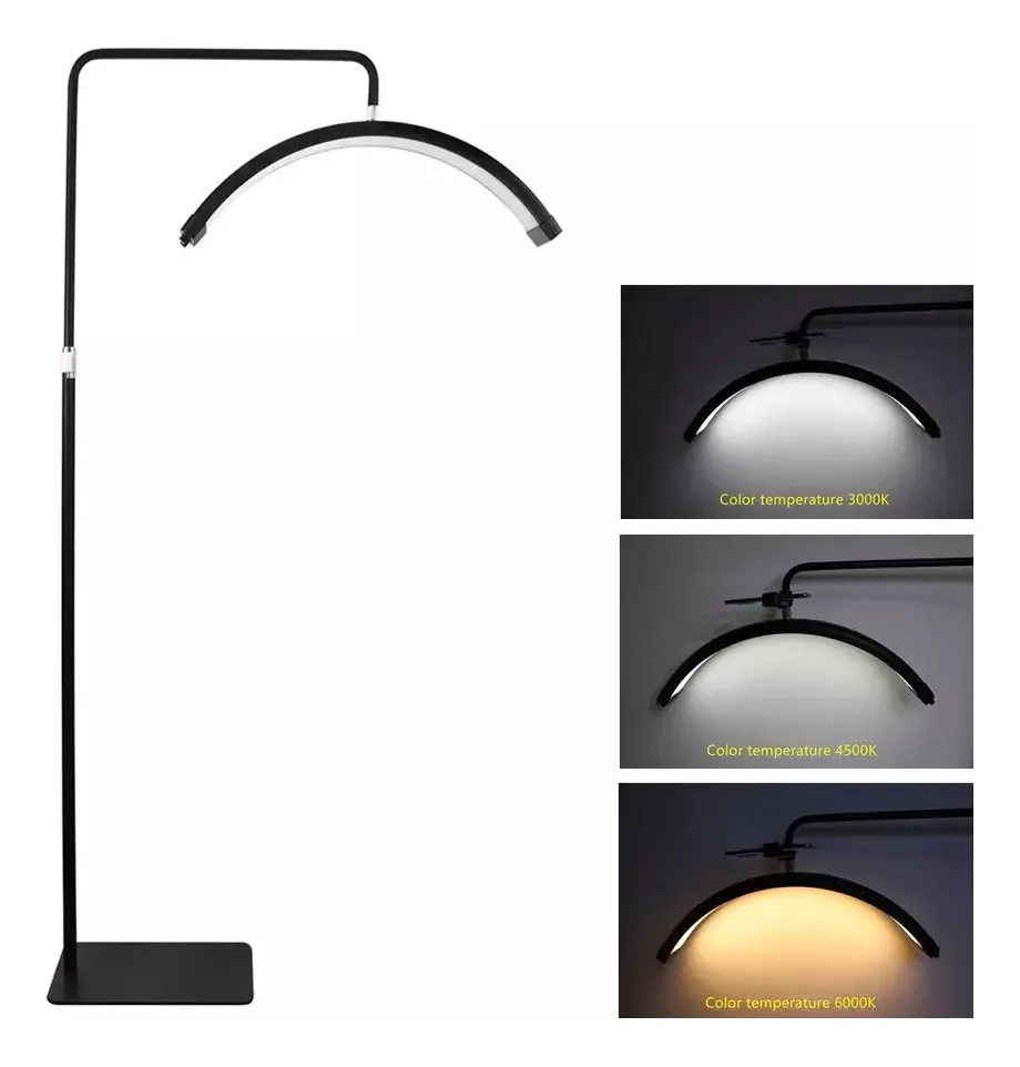 Lampara Led Media Luna Estética Pestañas / Cejas / Negra y Blanca