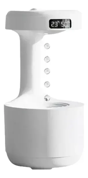 Humidificador Antigravedad con Reloj Digital y Difusor de Aroma