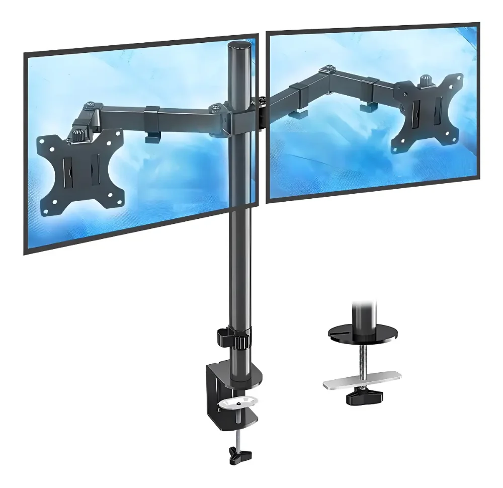 Soporte de Monitor Gamer Articulado Doble para Pantallas de 10 a 27 Pulgadas