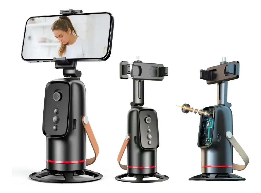 Trípode Inteligente Ai Seguimiento Facial Automático 360 Q03 Negro