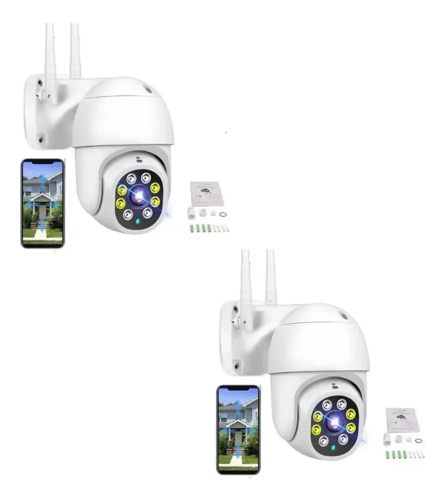 Pack X2 Camara Ip Wifi Exterior 1080p Inalambrica Hd