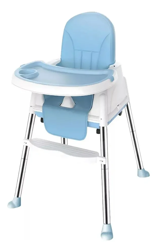 Silla De Comer- Asiento Plegable Para Niños 2 En 1 Color Celeste Oso