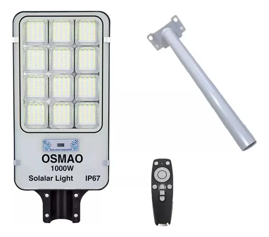 Foco Solar 1000w Potente Luz Led Exterior + Soport Blanco
