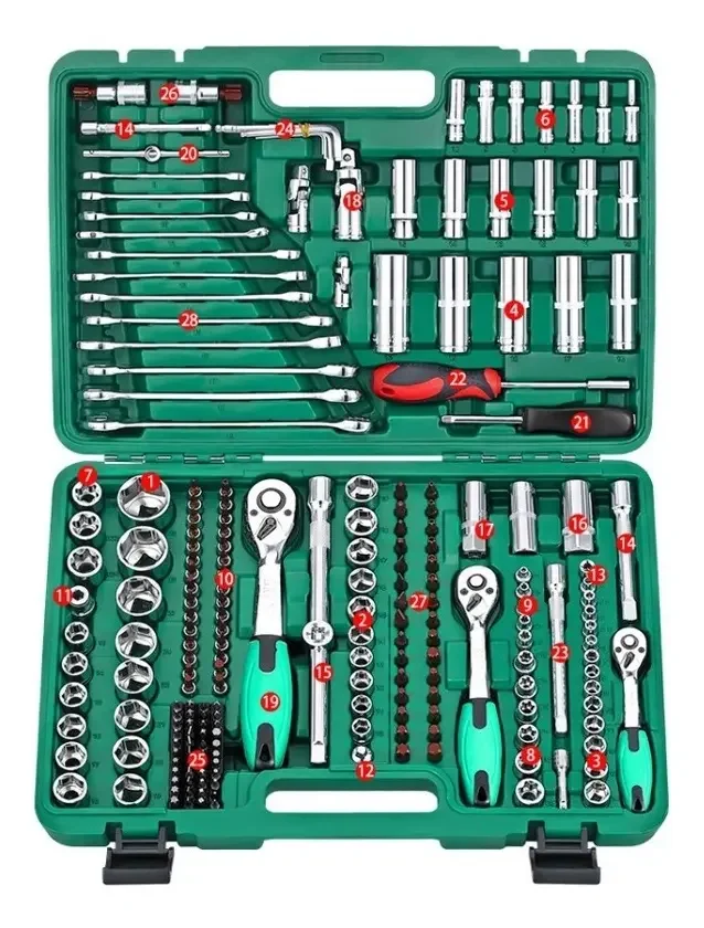 Caja De Herramientas Dados Y Llaves 216 Piezas
