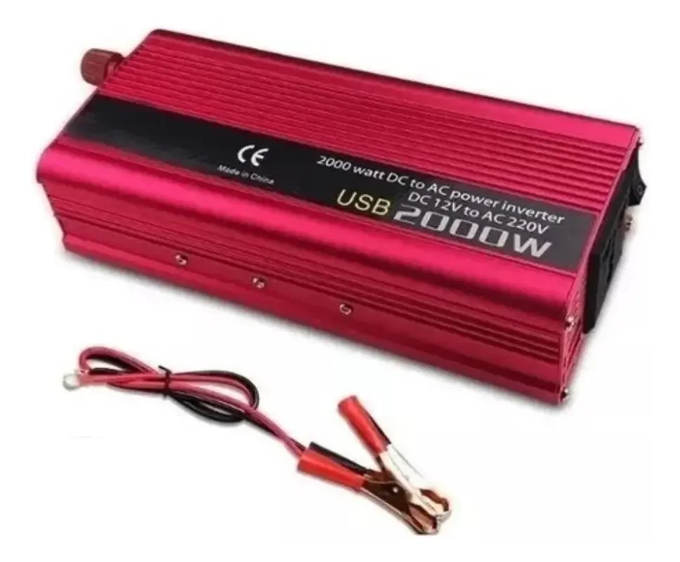 Inversor Convertidor Voltaje 2000w Batería 12 Volts A 220volt