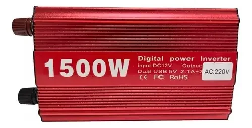 Inversor Voltaje Corriente 12v A 220v Auto Portátil 1500w
