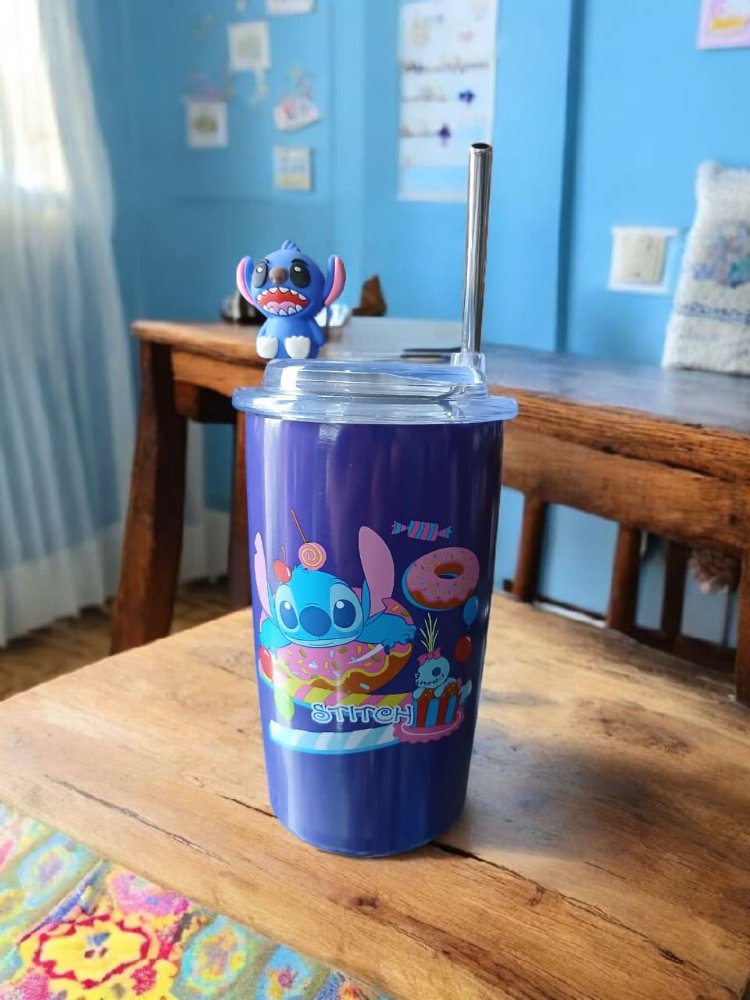 Vaso de acero Stich morado