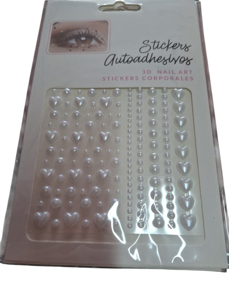 STICKERS PERLAS BLANCAS CORAZON