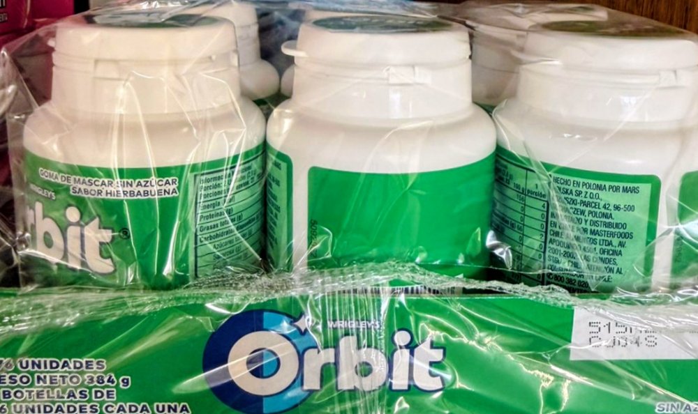CHICLE ORBIT BOTELLA HIERBA BUENA X6 UNI