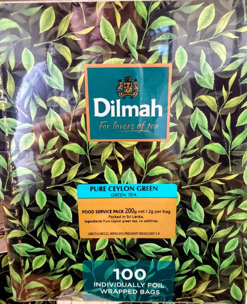 TE DILMAH PURE CEYLON GREEN 100BOLSAS