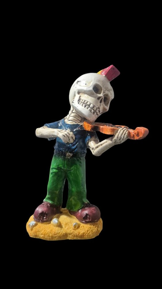 DECORACION ACUARIO CALAVERA VIOLIN