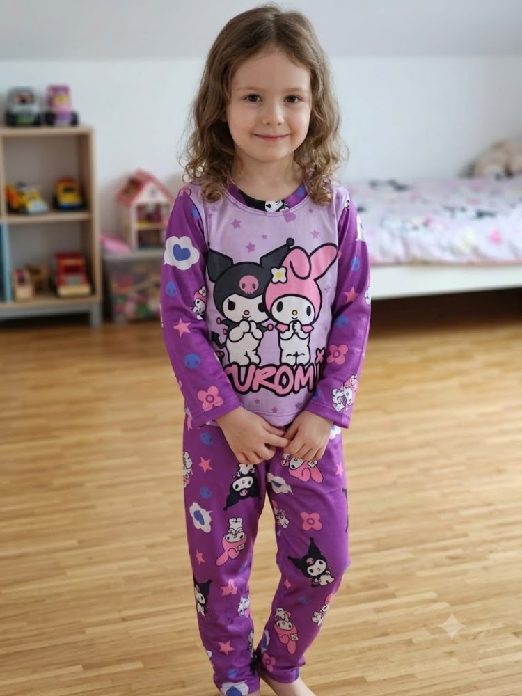 Pijama algodón 2 piezas infantil KUROMI Y MY MELODY