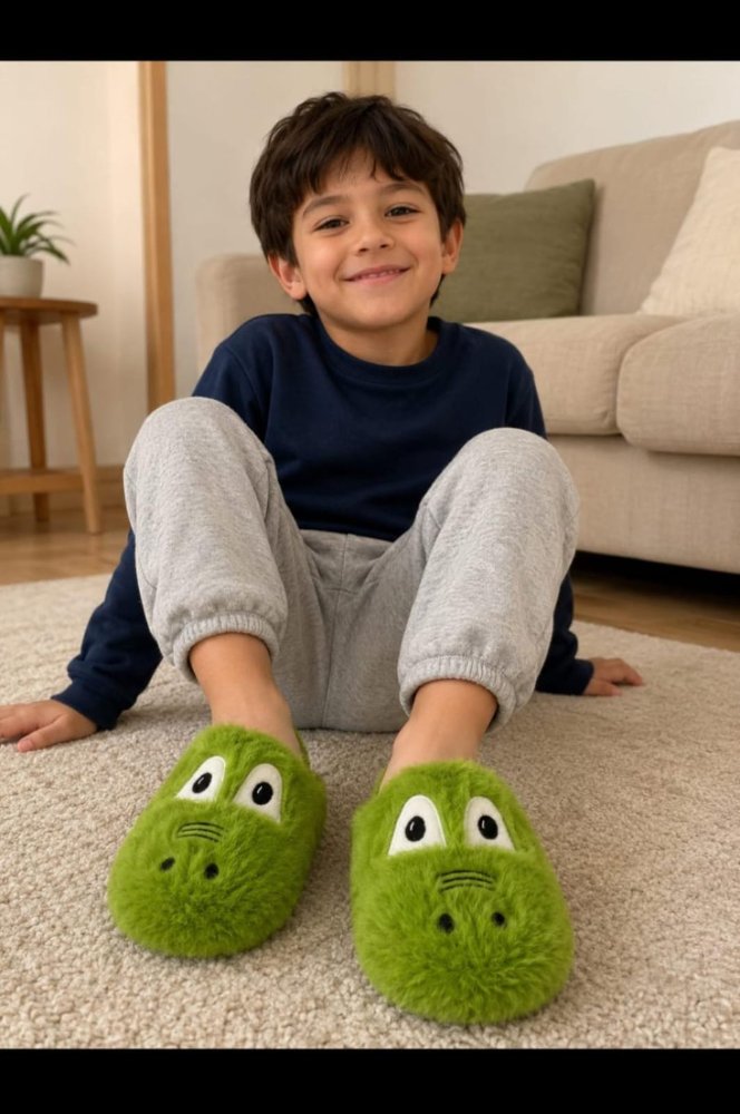 Pantuflas infantiles peluche COCODRILO