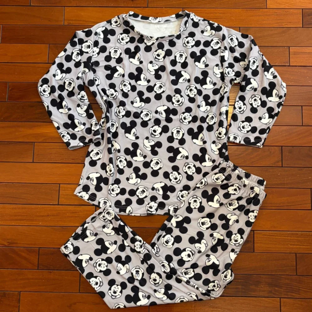 Pijama Manga Larga + Pantalón Largo - FULL MICKEY GRIS