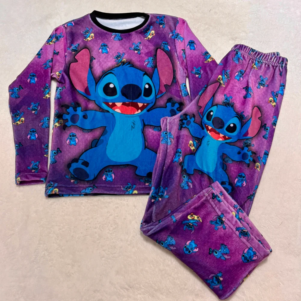 Conjunto pijama plush infantil- STITCH VIOLETA