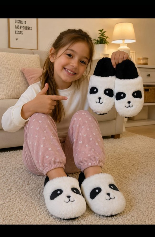 Pantuflas infantiles peluche PANDA