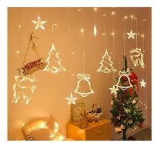 CORTINA DE LUCES DE FIGURAS NAVIDEÑAS LUZ CALIDA ILUM-VEN