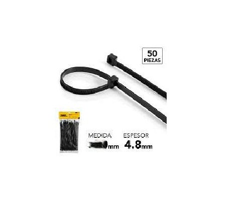 TIRRAP PLASTICO NEGRO 4.8X350MM EXXEL (50PZAS)