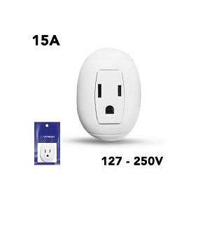 TOMACORRIENTE SUPERFICIAL BLANCO 15AMP VITRON