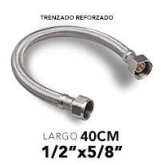 CANILLA METAL TEJIDA FLEXIBLE 1/2" x 5/8" 40 CM LF